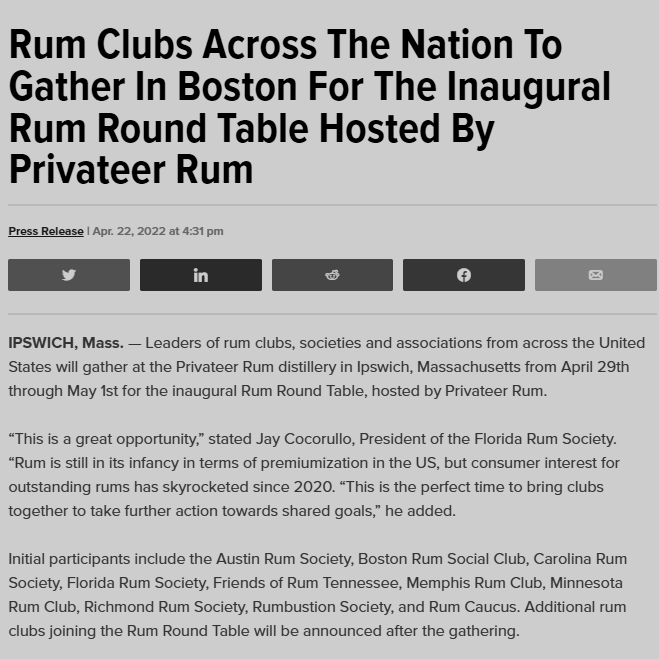 [PR] Rum Clubs across the nation…